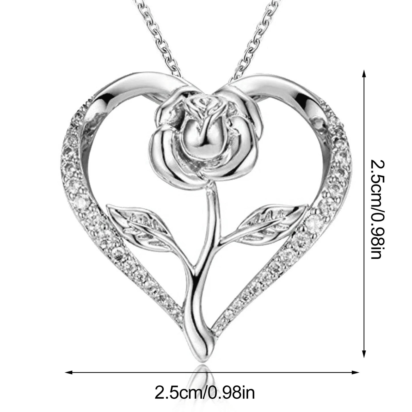 Heart Rose Necklace
