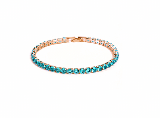 Turquoise Gold Tennis Bracelet (4mm)